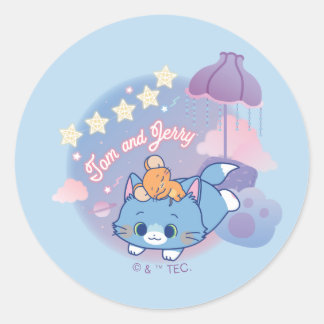 Sticker Rond Anime Tom et Jerry Dreamy Nights