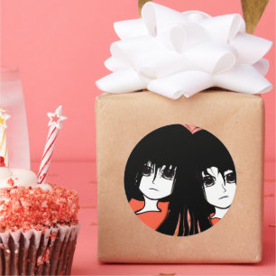 Sticker Rond Anime Twins