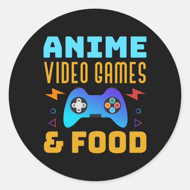 Sticker Rond Anime, Video Games & Food | Lovely Design (Devant)