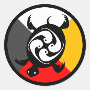Sticker Rond Anishinabek Dodem Miskwaadesi
