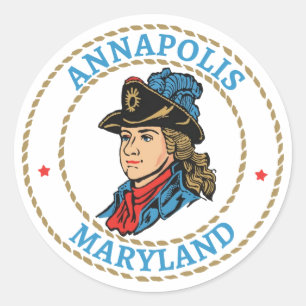 Sticker Rond Annapolis Maryland Colonial