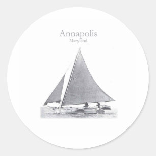 Sticker Rond Annapolis Skipjack