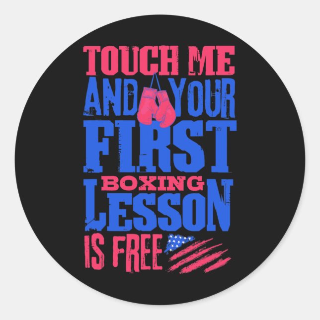 Sticker Rond Anneau de boxe Fitness - Premier cours gratuit - J (Devant)