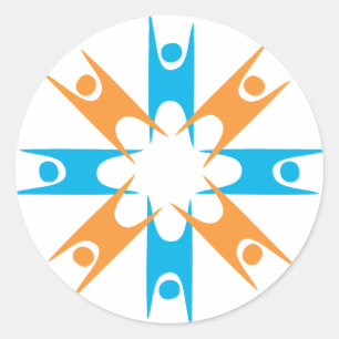 Sticker Rond Anneau des humanistes heureux