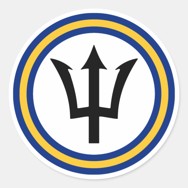 Sticker Rond Anneau indicateur de Barbade (Devant)