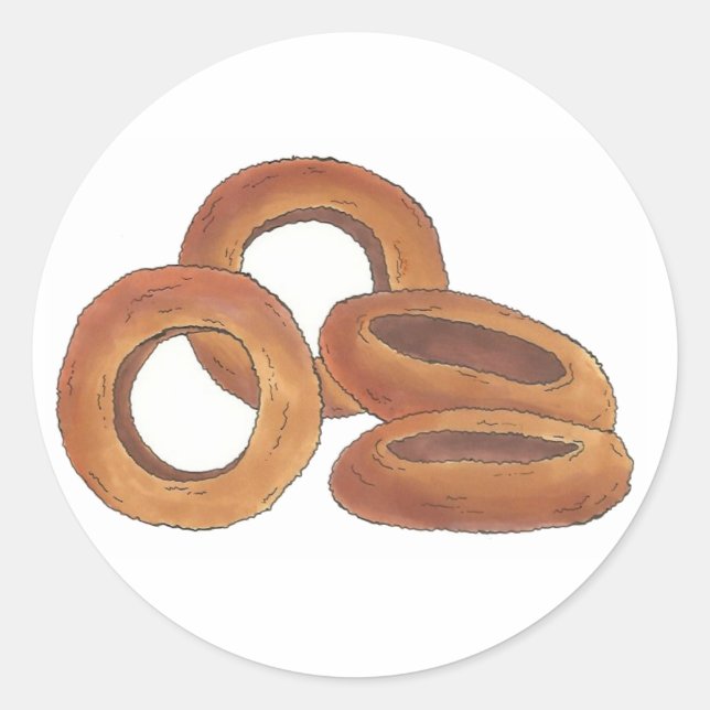 Sticker Rond Anneaux d'oignon Carnival Junk Food Foodie Fri Oig (Devant)