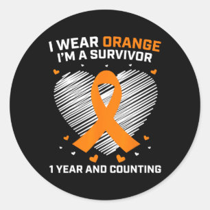 Sticker Rond Année Cancer Sans Leucémie Survivante Cadeaux Oran
