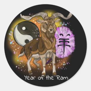 Sticker Rond Année chinoise du bélier