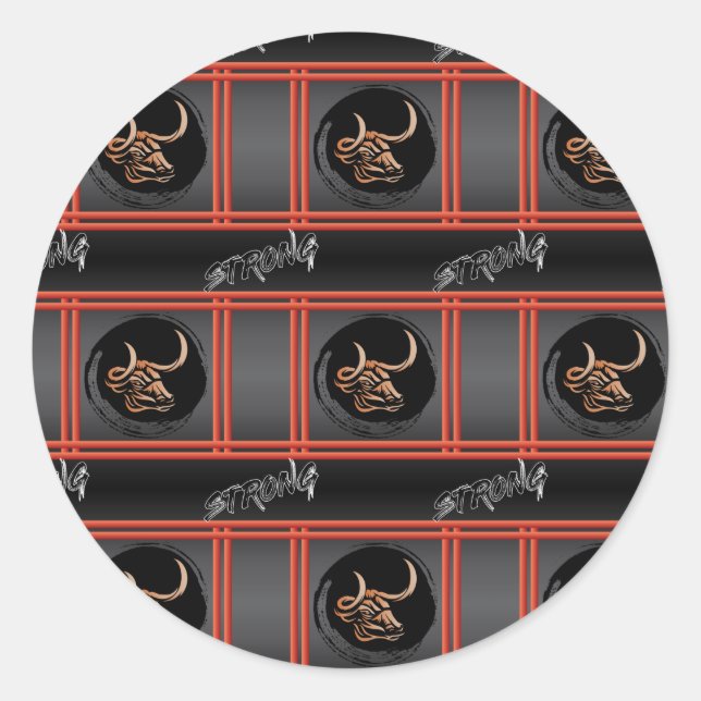 Sticker Rond Année chinoise du boeuf - Fort (Devant)