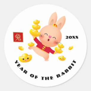 Sticker Rond Année chinoise du lapin Année personnalisée