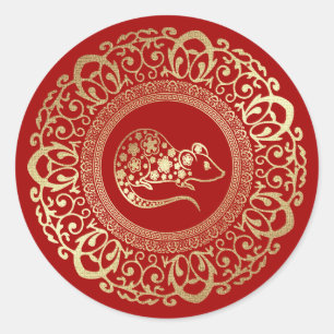 Sticker Rond Année chinoise du rat