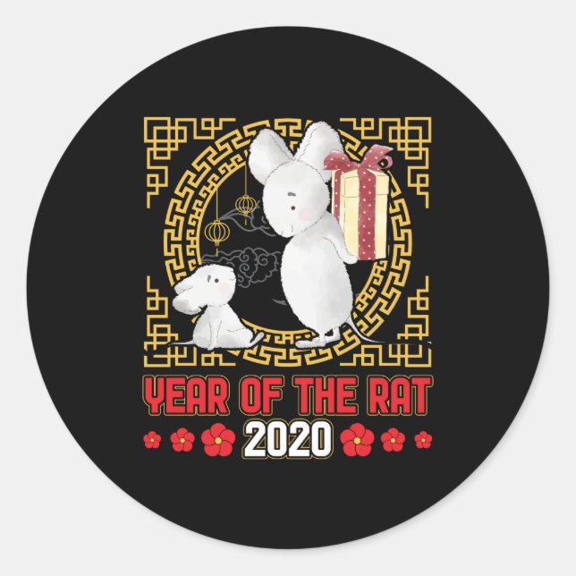 Sticker Rond Année chinoise du rat 2020 (Devant)