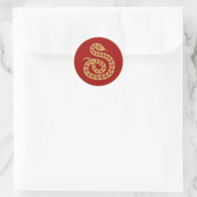 Sticker Rond Année chinoise du serpent (Sac)