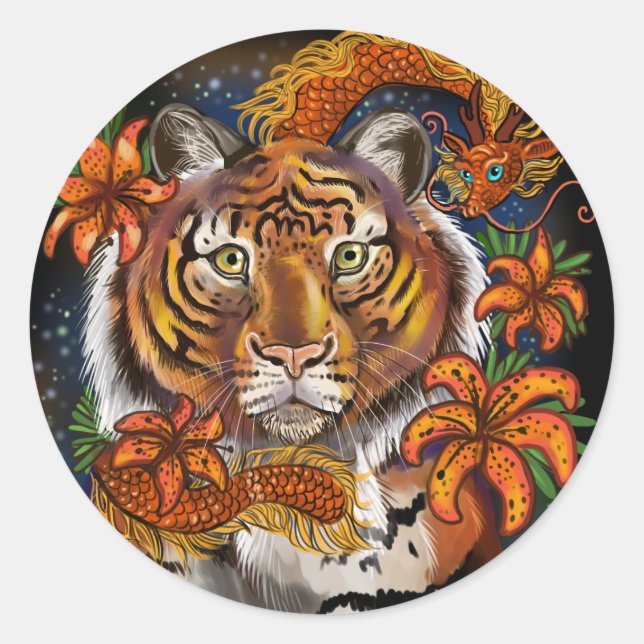 Sticker Rond Année chinoise du tigre (Devant)