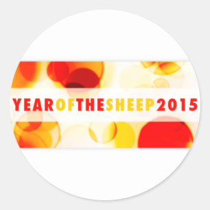 Sticker Rond année des moutons 2015 (bokeh)
