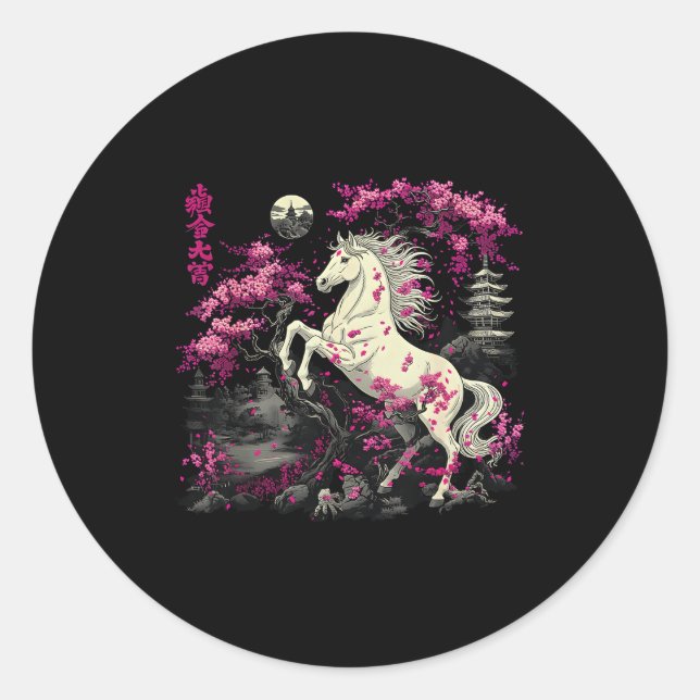 Sticker Rond Année du cheval 2026 chinois  (Devant)