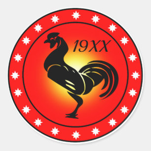 Sticker Rond Année du coq