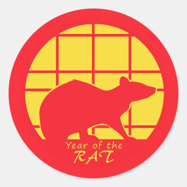 Sticker Rond Année du rat (Devant)