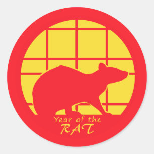 Sticker Rond Année du rat