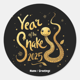 Sticker Rond Année du serpent chinois 2025 Zodiac