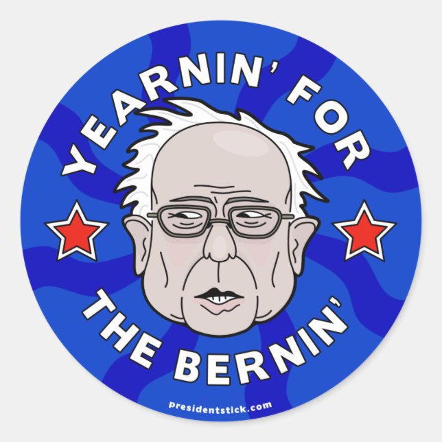 Sticker Rond Année pour le Bernin', feuille de Bernie Sanders (Devant)