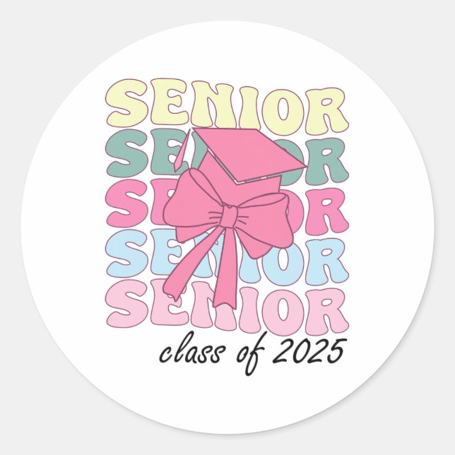 Sticker Rond Année Supérieure super 2025 Graduation Secondaire  (Devant)