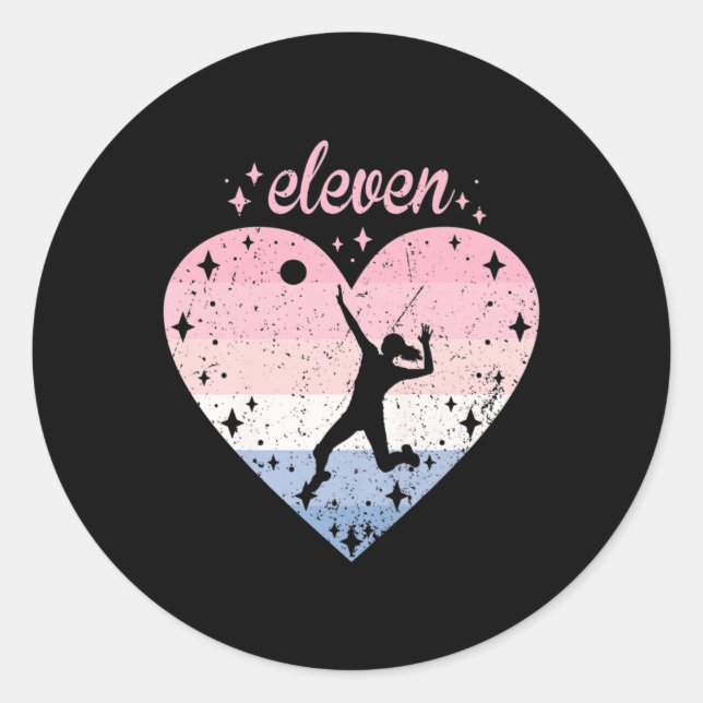 Sticker Rond Année Vielle mignonne volleyball Anniversaire fill (Devant)