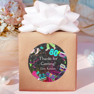 Sticker Rond Années 80, Rétro, Merci