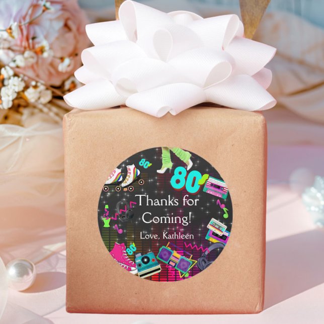 Sticker Rond Années 80, Rétro, Merci (Créateur téléchargé)