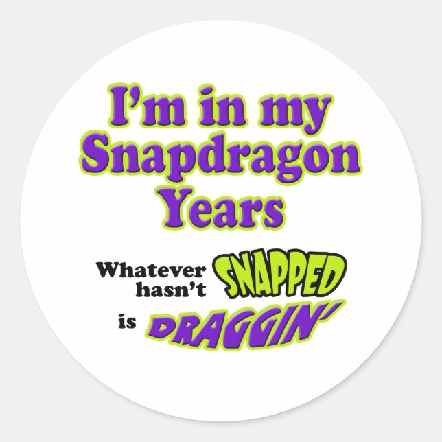Sticker Rond AnnéesSnapdragon (Devant)