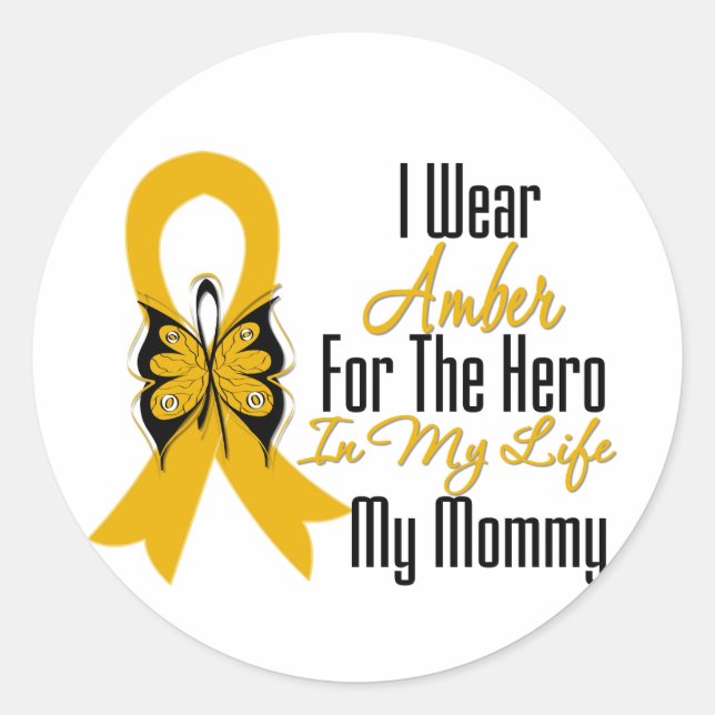 Sticker Rond Annexe Cancer Ribbon Hero Ma maman (Devant)