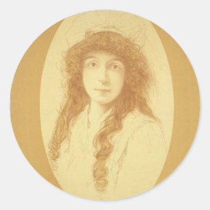 Sticker Rond Annie Russell, Théâtre rétro 'Mice and Men'