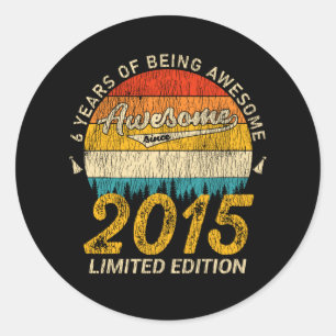 Sticker Rond anniversaire 10 ans Retro Magnifique 10e anniversa