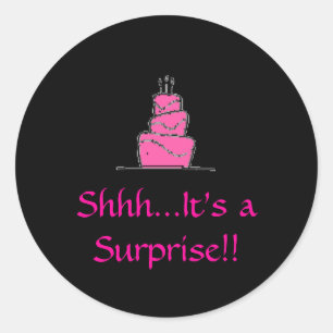 Sticker Rond anniversaire%20cake, Shhh...C'est une surprise ! !