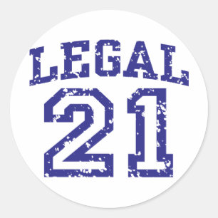 Sticker Rond Anniversaire 21 ans