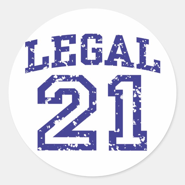 Sticker Rond Anniversaire 21 ans (Devant)