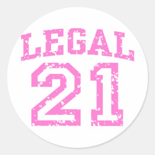 Sticker Rond Anniversaire 21 ans