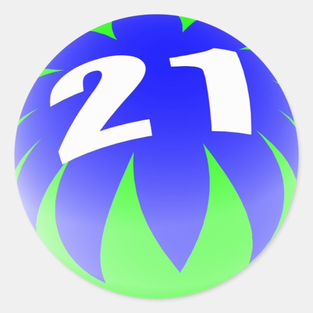 Sticker Rond Anniversaire 21 ans (Devant)