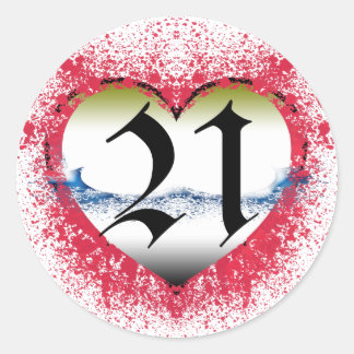 Sticker Rond Anniversaire 21 ans