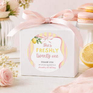 Sticker Rond Anniversaire 21 ans Lemon Freshly Fête de Pink Lem