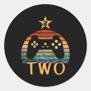 Sticker Rond Anniversaire 2 Anniversaire Vidéo Jeu 2ème Anniver