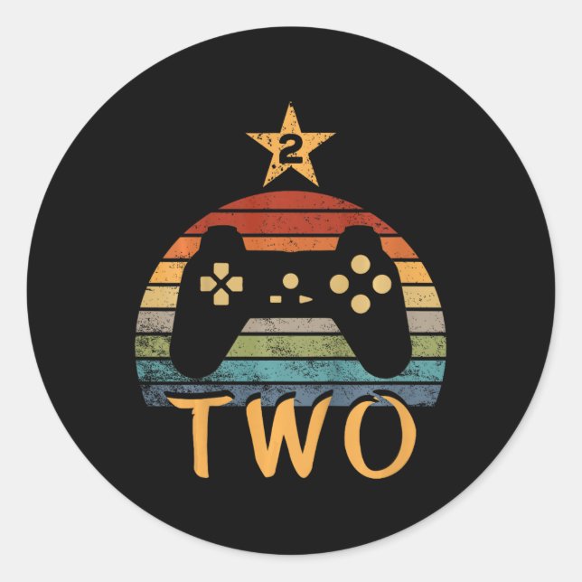 Sticker Rond Anniversaire 2 Anniversaire Vidéo Jeu 2ème Anniver (Devant)