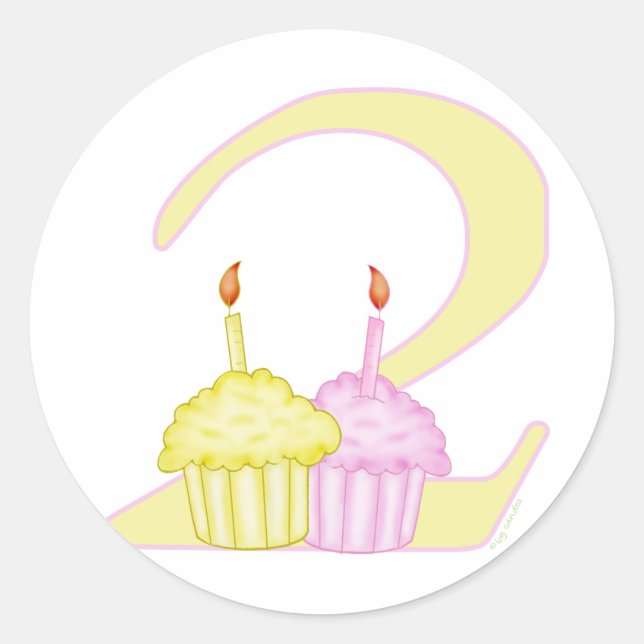 Sticker Rond Anniversaire 2 ans (Devant)