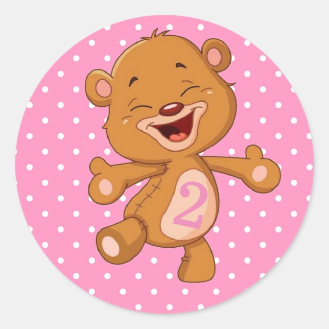 Sticker Rond Anniversaire 2 ans (Devant)