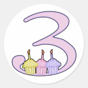 Sticker Rond Anniversaire 3 ans