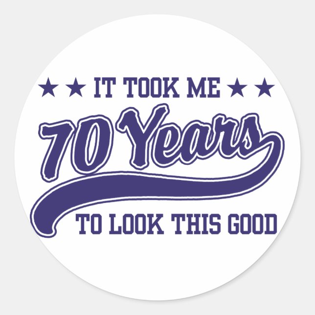 Sticker Rond Anniversaire 70 ans (Devant)