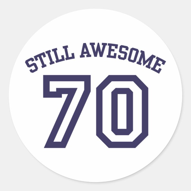 Sticker Rond Anniversaire 70 ans (Devant)