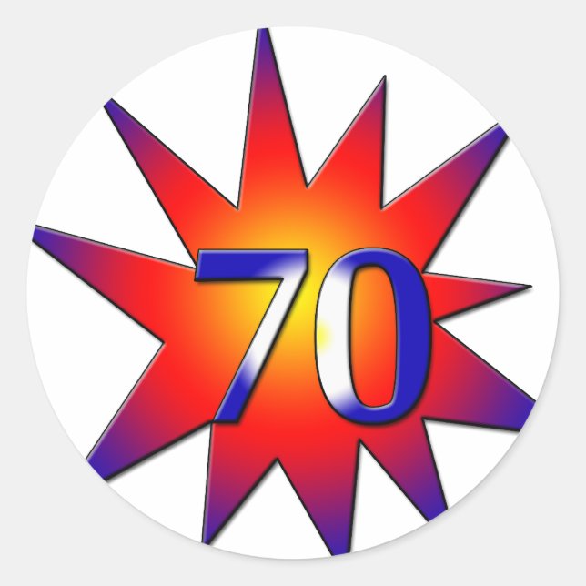 Sticker Rond Anniversaire 70 ans (Devant)
