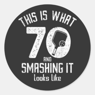 Sticker Rond Anniversaire 70 Ans Amour Pickleball