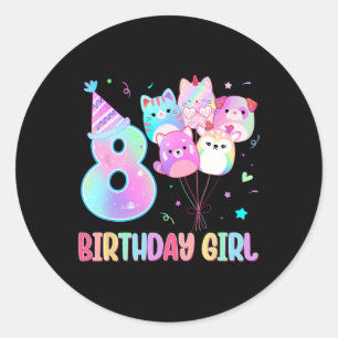 Sticker Rond Anniversaire 8e Anniversaire Squad Mallow Gir